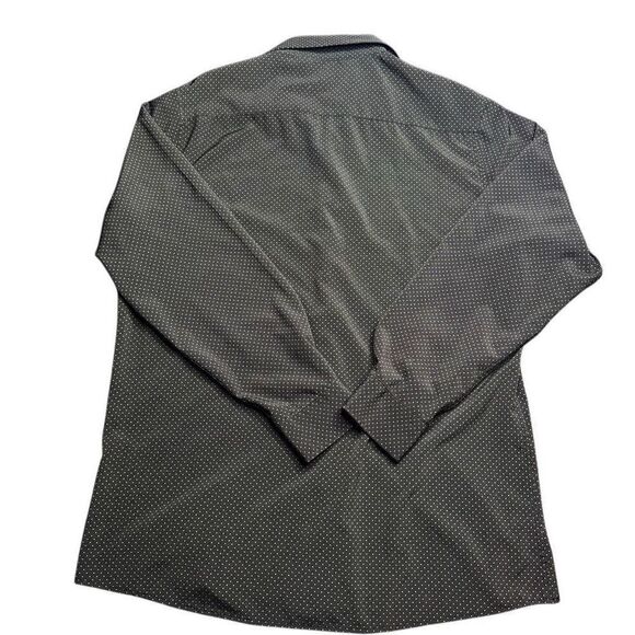 Tom Baine Slim Fit Mens XL Button Down Shirt Charcoal Diamond Pattern - Picture 2 of 9